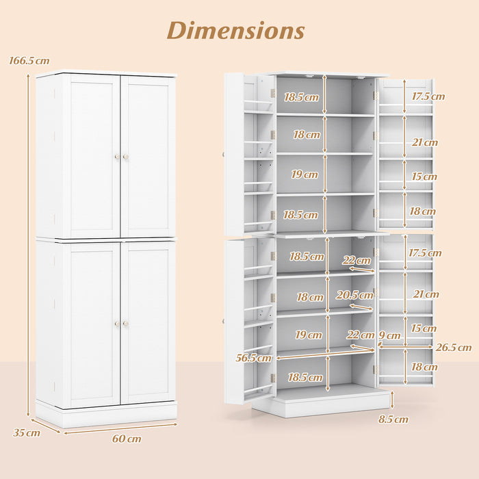 Kitchen Pantry Cabinet Freestanding Tall Buffet Cupboard with Cabinets-