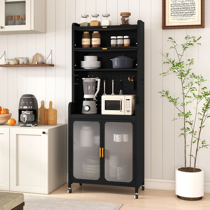 Kitchen Pantry Storage Cabinet with Large Countertop-