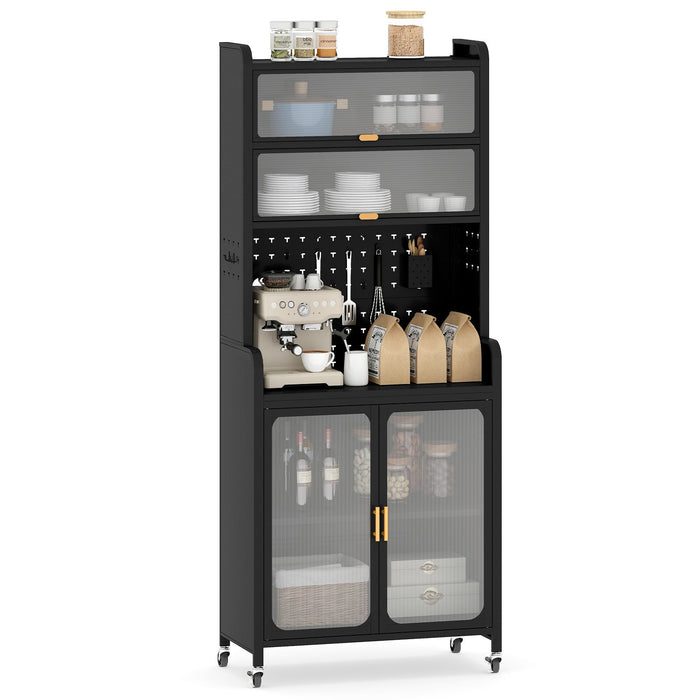 Kitchen Pantry Storage Cabinet with Large Countertop-