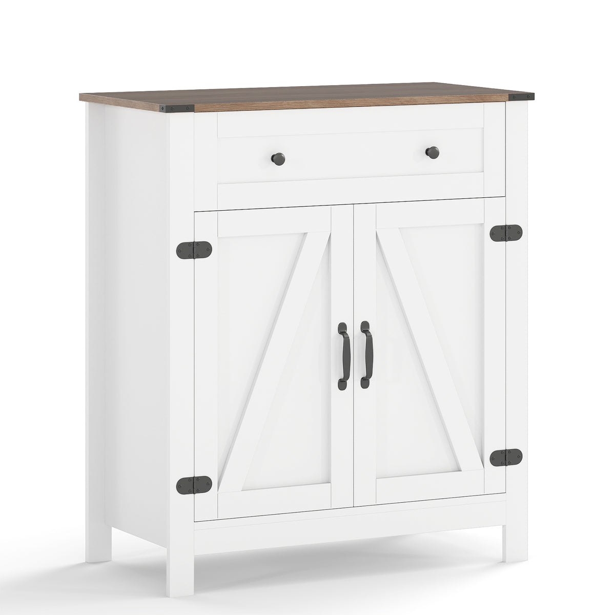 Kitchen Pantry Storage Cabinet with Drawer and Adjustable Shelf-