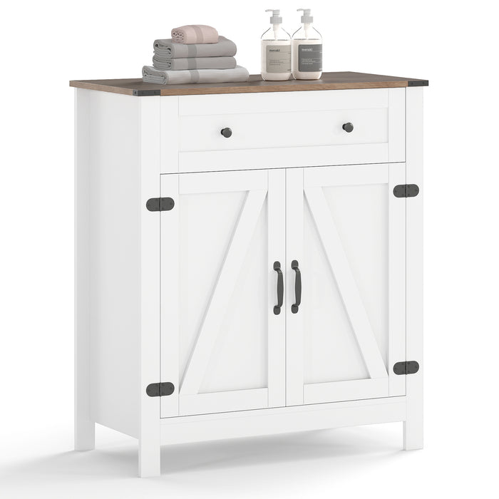 Kitchen Pantry Storage Cabinet with Drawer and Adjustable Shelf-