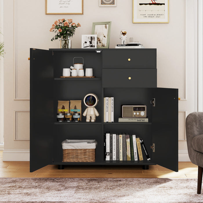 Kitchen Sideboard Buffet Cabinet with 3 Adjustable Shelves-