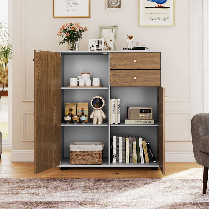 Kitchen Sideboard Buffet Cabinet with 3 Adjustable Shelves-