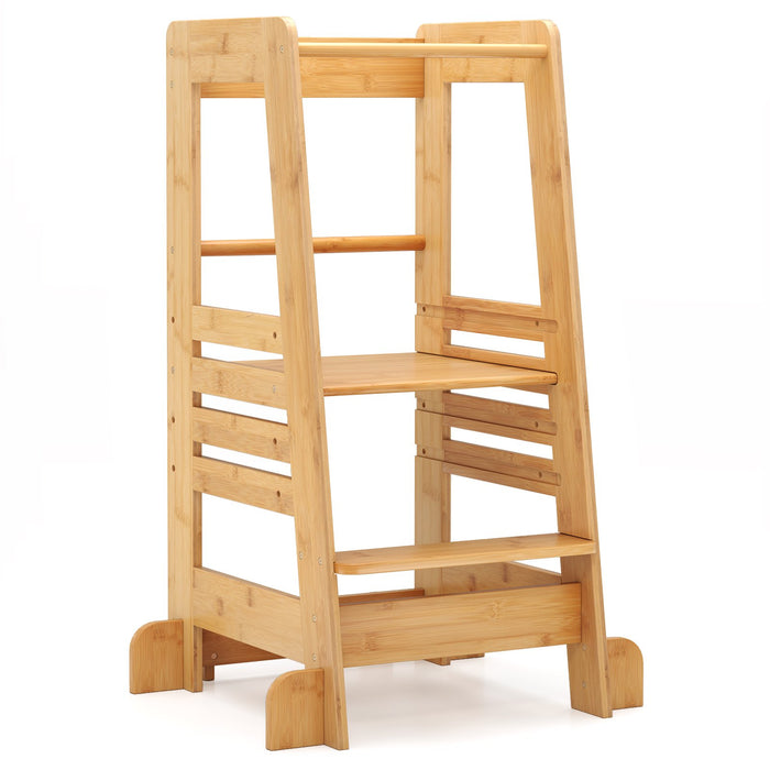 Kitchen Step Stool for Toddlers Montessori Step Stool with Safety Rail-