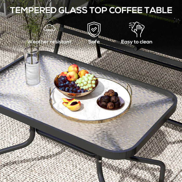 Outsunny 4 Pieces Patio Furniture Set - Black
