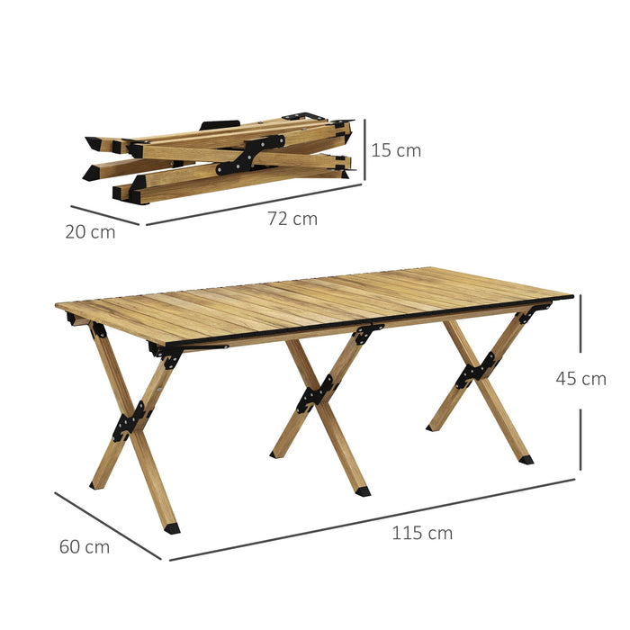 Lightweight Aluminum Camp Table - Roll-Up Top Portable Desk for Outdoor Use - Ideal for Picnic, BBQ, Beach & Party Gatherings