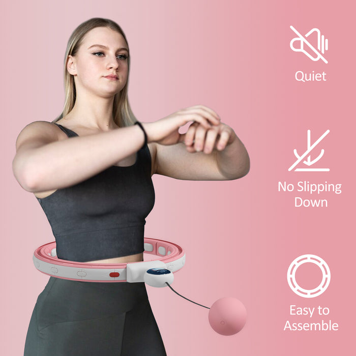 Smart Weighted Hula Hoop with Massage Nodes - 16 Detachable Sections & 360° Rotation Ball - Digital Counter for Fitness Enthusiasts