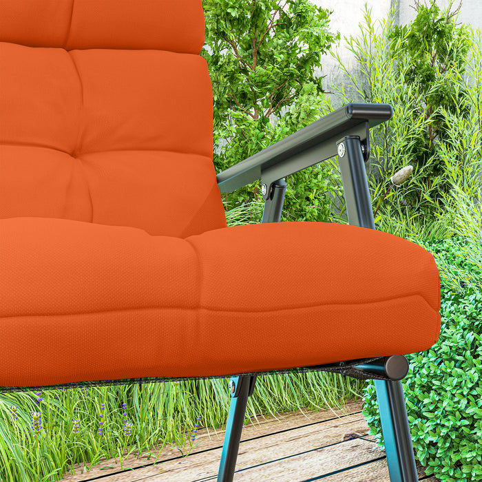 Outsunny Set of Two Padded Outdoor Seat Cushions - Orange