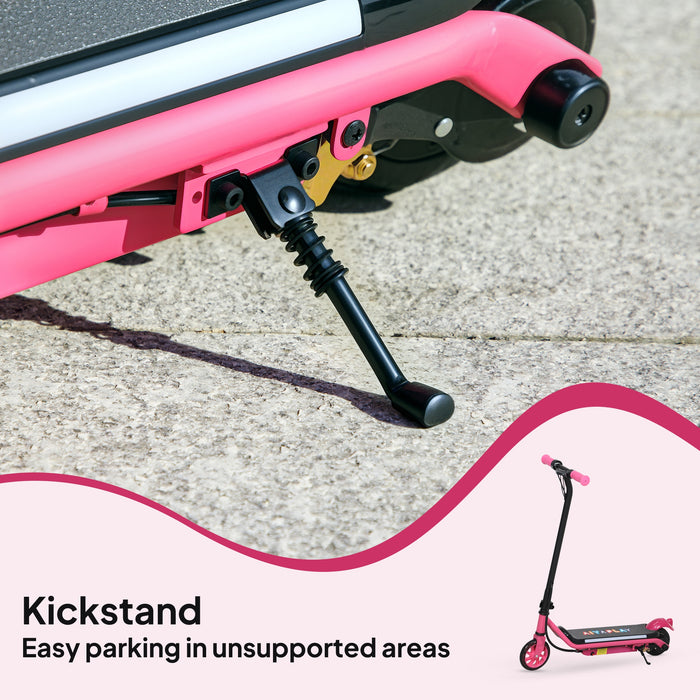 AIYAPLAY Electric Scooter for Kids Ages 6-14, with Dual Brakes, Flash Wheel and Colourful Light, Kids Electric Scooter E Scooter, Up to 12 KM/H & 10 KM, Pink