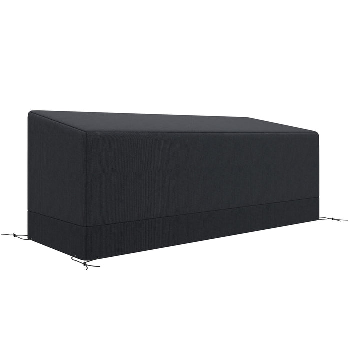 Outsunny Rectangular Patio Furniture Cover for 3 Seater Sofa Bistro Set, Water UV Resistant Protection 600D Oxford Fabric Rattan Lounge Clean Cover, 190 x 72 x 76cm, Black