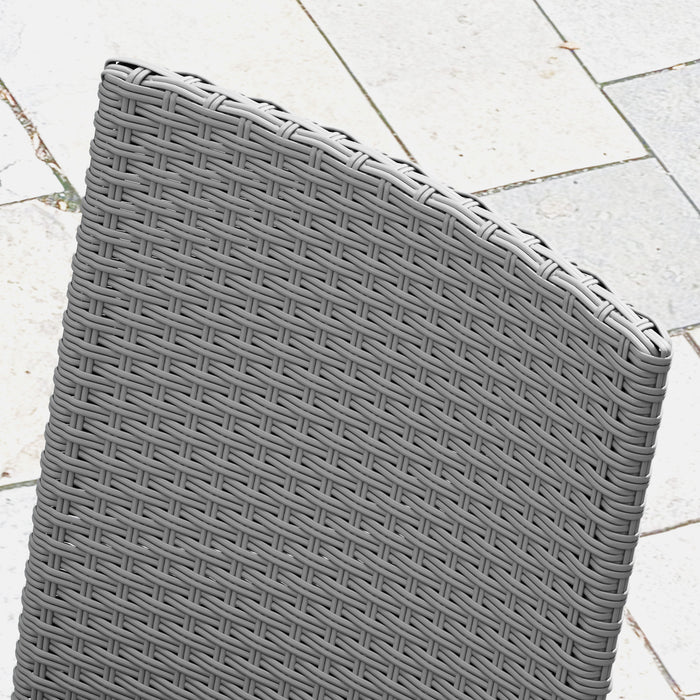 Outsunny Set of Four Armless Rattan Garden Chairs - Dark Grey