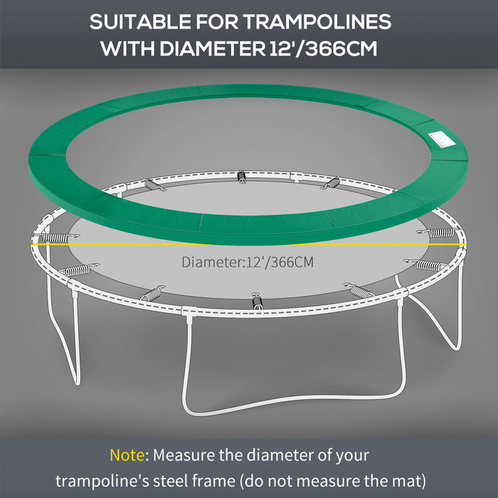 HOMCOM 12FT Trampoline Spring Cover, Plastic Trampoline Pad Replacement Safety Guard, Green