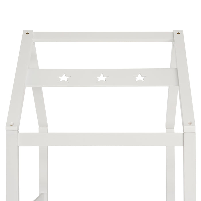 Treehouse Bunk Bed with Slide and Ladder - Swing and Slide Set in Pine Wood and MDF, 90x190 cm, EN 747 Certified - Ideal for Kids' Adventure-Themed Bedrooms