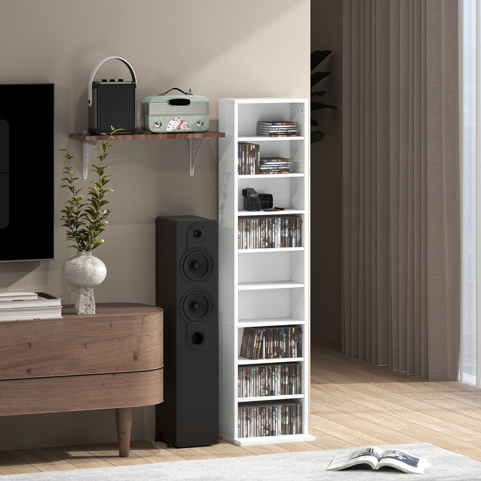 HOMCOM 260 Narrow CD Storage Unit - White