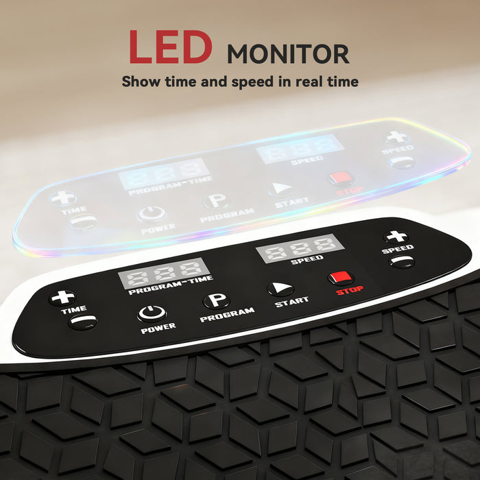 SPORTNOW Vibration Plate, with Adjustable/Removable Handle, Preset Modes, 50 Speeds