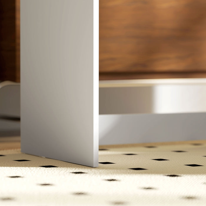 HOMCOM Compact Computer Desk with Keyboard Tray, Home Office Desk with Drawer for Bedroom Study, White