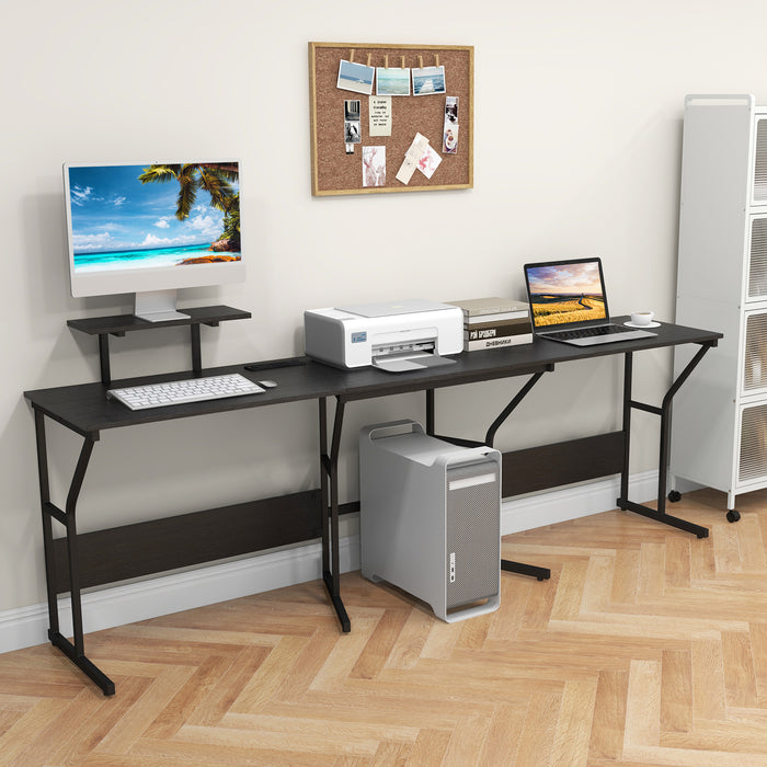 L-shaped Desk Corner Computer Desk with Movable Monitor Stand-
