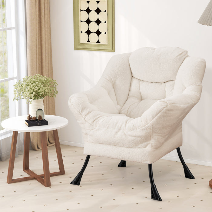 Large Lazy Chair with Cozy Head Pillow and Storage Pocket-