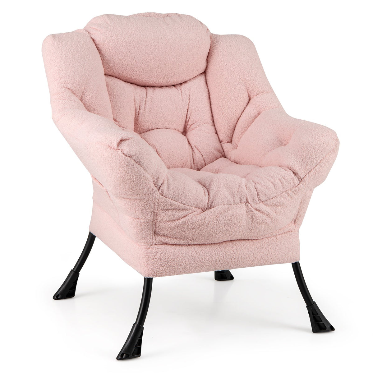 Large Lazy Chair with Cozy Head Pillow and Storage Pocket-