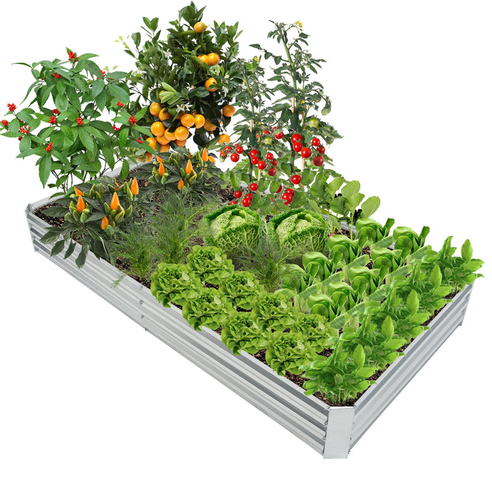 240 x 120 x 30 cm Galvanized Large Metal Raised Garden Bed-