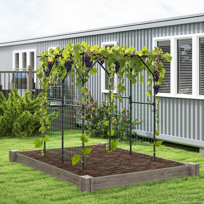 200 x 150 x 197 cm Large Garden Arch Trellis with Rustproof PE-Coated-