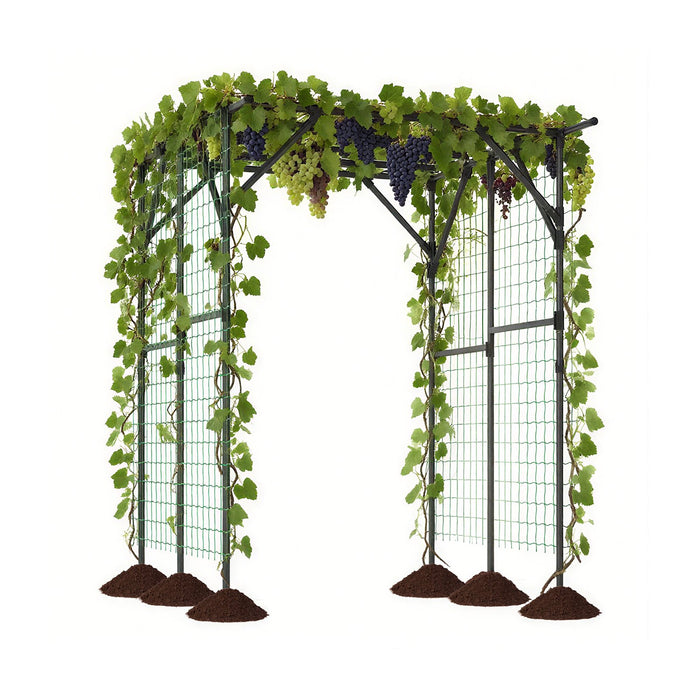 200 x 150 x 197 cm Large Garden Arch Trellis with Rustproof PE-Coated-