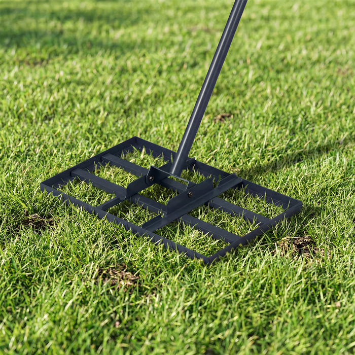 Lawn Leveling Rake Heavy-Duty Metal Levelawn Tool with 43 x 25 cm Plate-