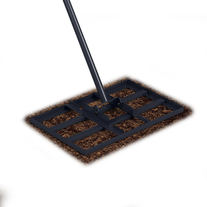 Lawn Leveling Rake Heavy-Duty Metal Levelawn Tool with 43 x 25 cm Plate-