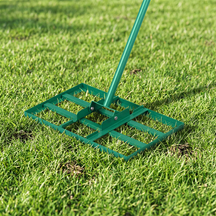 Lawn Leveling Rake Heavy-Duty Metal Levelawn Tool with 43 x 25 cm Plate-