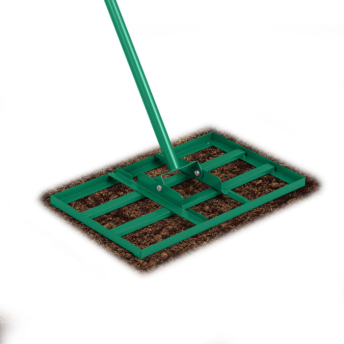 Lawn Leveling Rake Heavy-Duty Metal Levelawn Tool with 43 x 25 cm Plate-