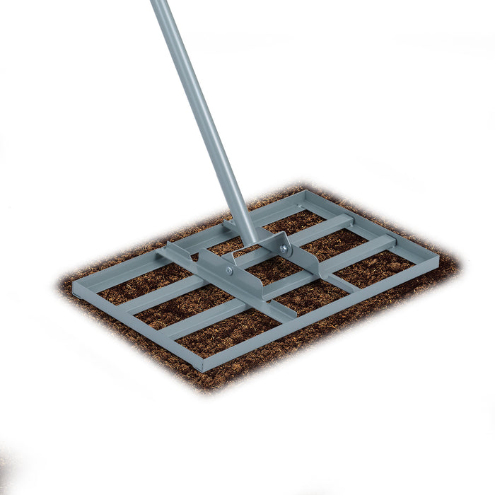 Lawn Leveling Rake Heavy-Duty Metal Levelawn Tool with 43 x 25 cm Plate-