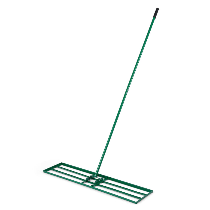 Lawn Leveling Rake with 177cm Adjustable Long Handle and Anti-Slip Grip-Black