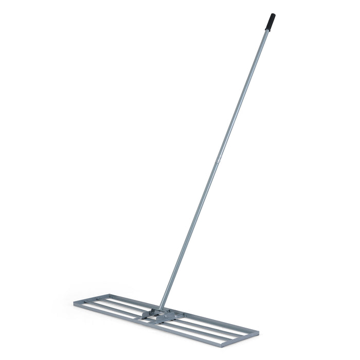 Lawn Leveling Rake with 177cm Adjustable Long Handle and Anti-Slip Grip-Black