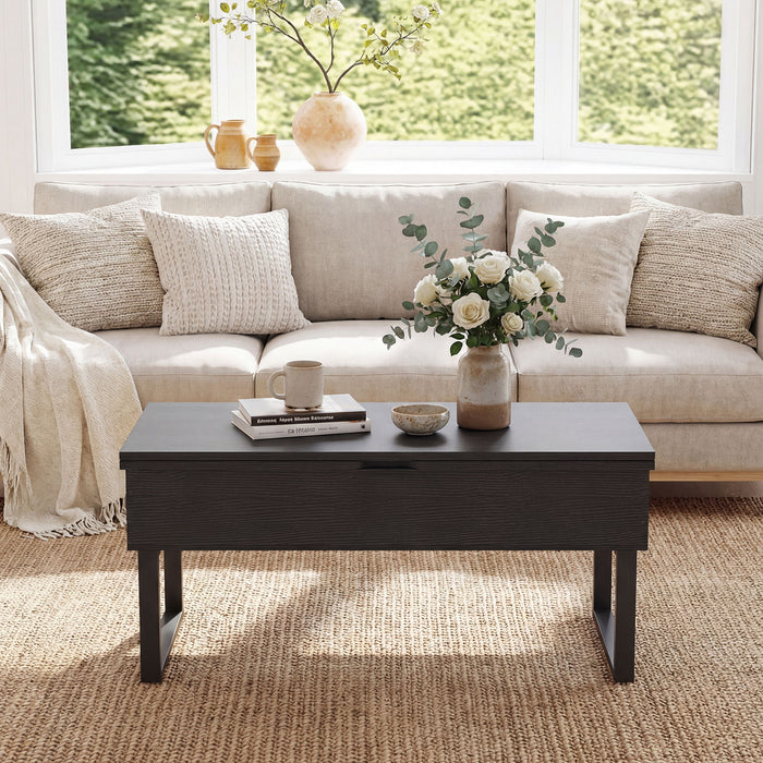 Lift Top Coffee Table 3-in-1 Convertible Coffee Table with 3 Storage Compartments-