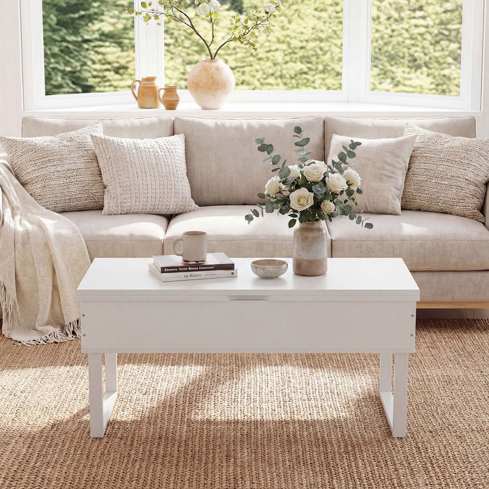 Lift Top Coffee Table 3-in-1 Convertible Coffee Table with 3 Storage Compartments-