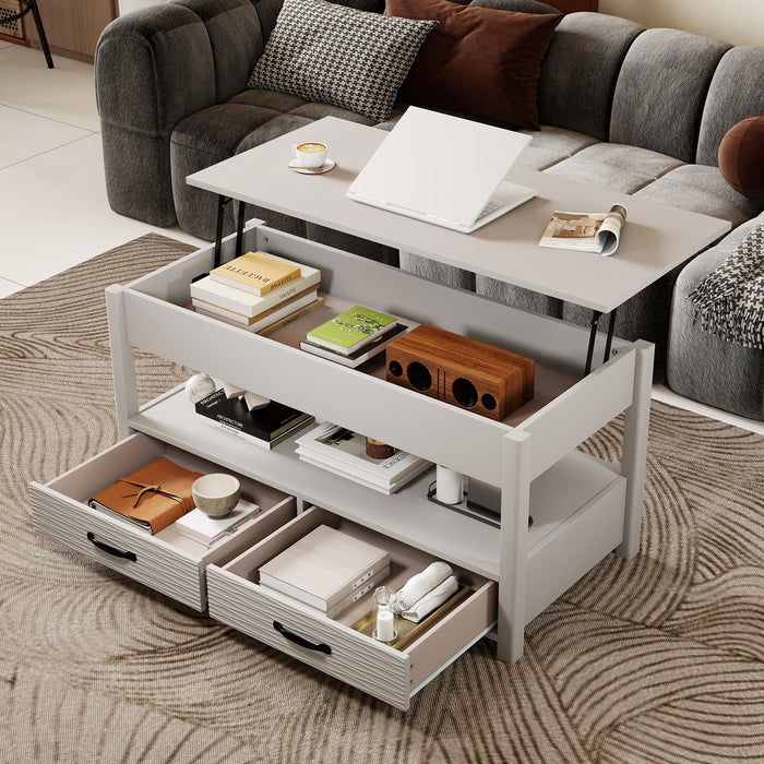 Lift Top Coffee Table Farmhouse Accent Table with Storage-