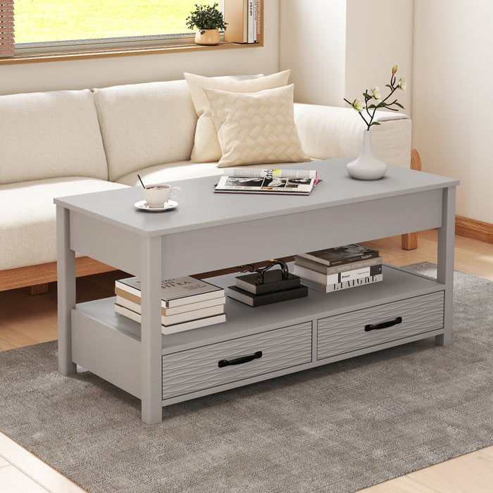 Lift Top Coffee Table Farmhouse Accent Table with Storage-