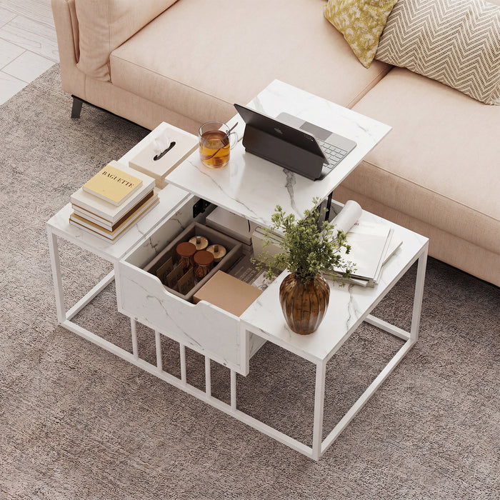 Lift Top Coffee Table Modern Center Table with Hidden Storage Compartment-