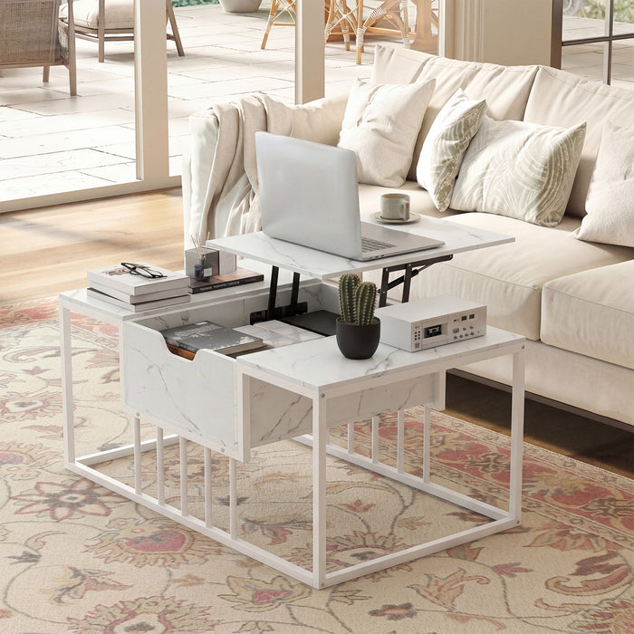 Lift Top Coffee Table Modern Center Table with Hidden Storage Compartment-