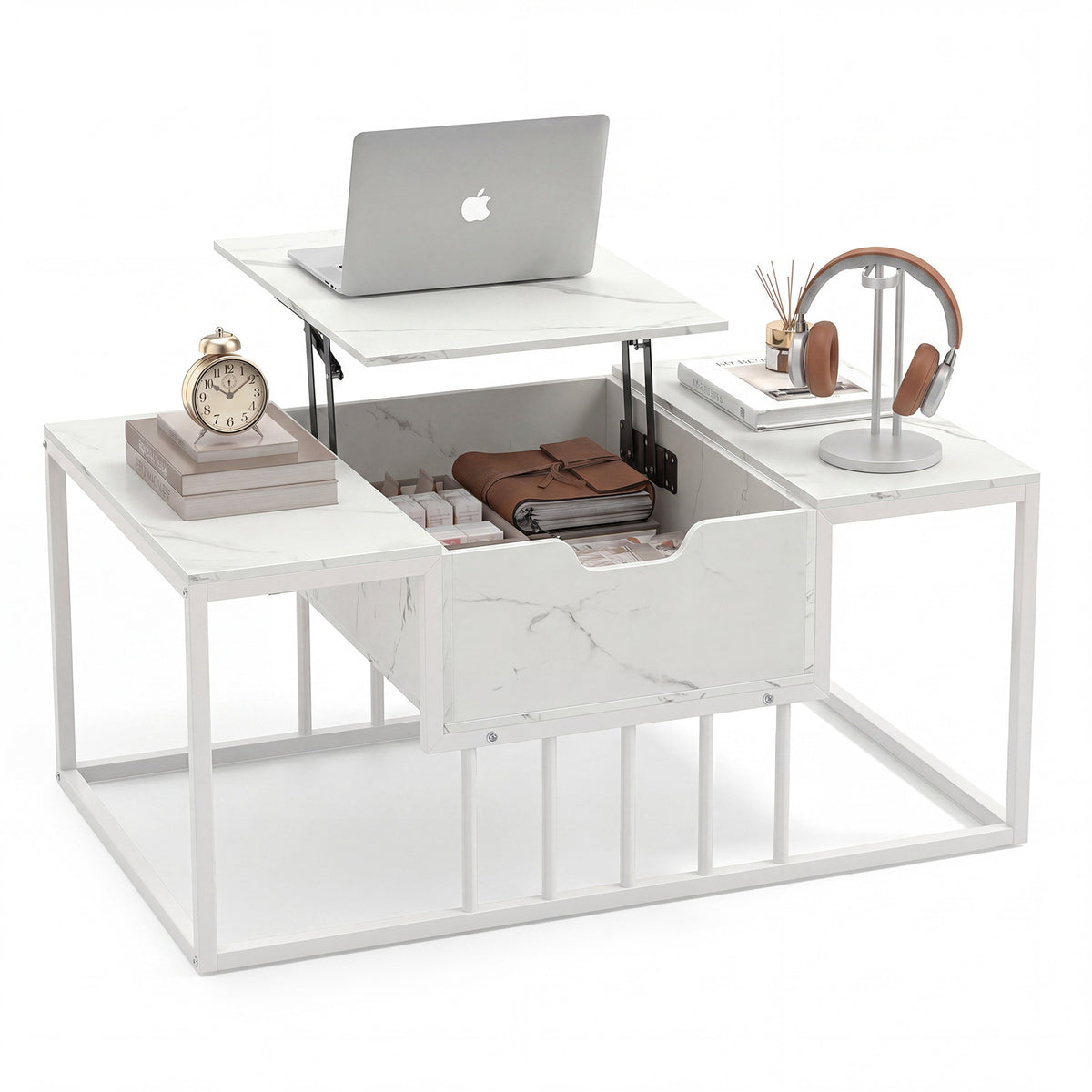 Lift Top Coffee Table Modern Center Table with Hidden Storage Compartment-