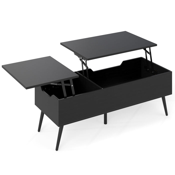 Lift Top Coffee Table Modern Center Table with 2 Hidden Storage Compartments-