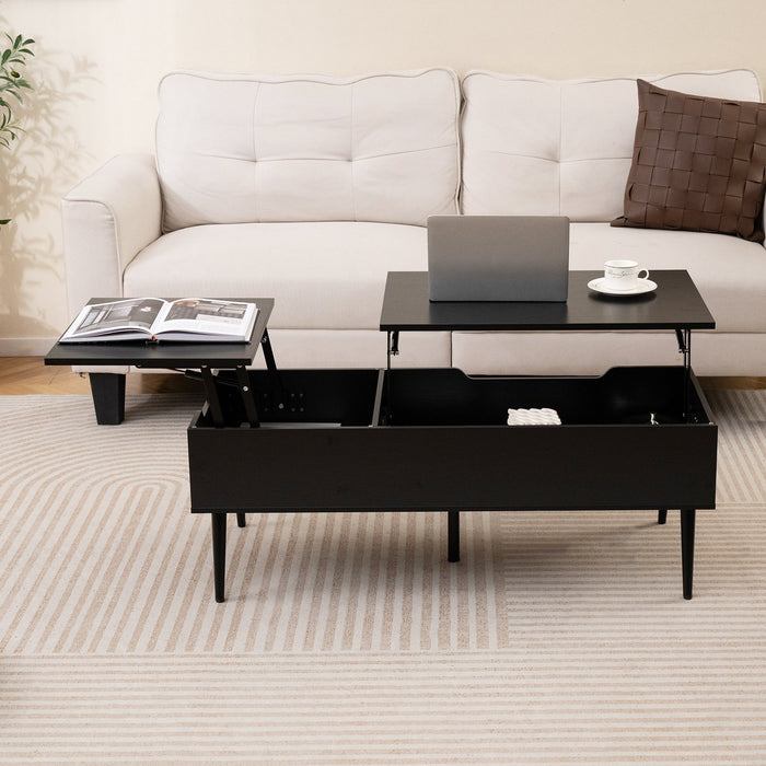 Lift Top Coffee Table Modern Center Table with 2 Hidden Storage Compartments-