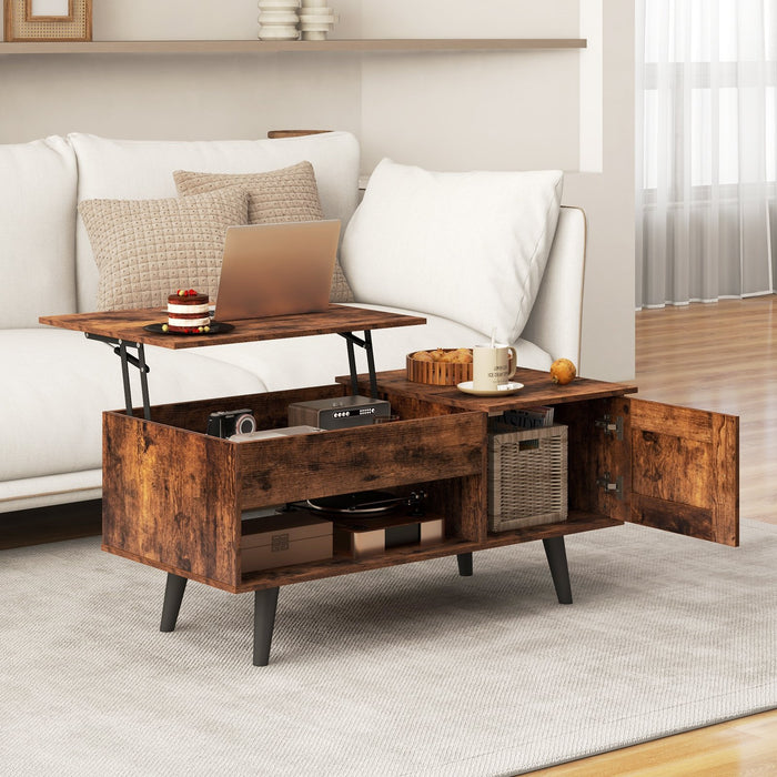 Lift Top Coffee Table with Storage Living Room Table with Hidden Compartment-