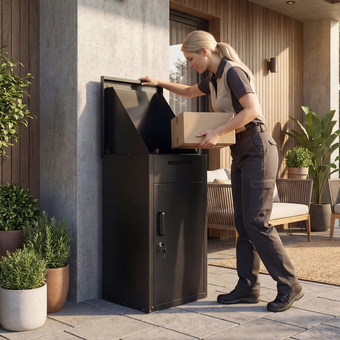 Lockable Delivery Box for Outside with Coded Lock & Anti-Theft Board-