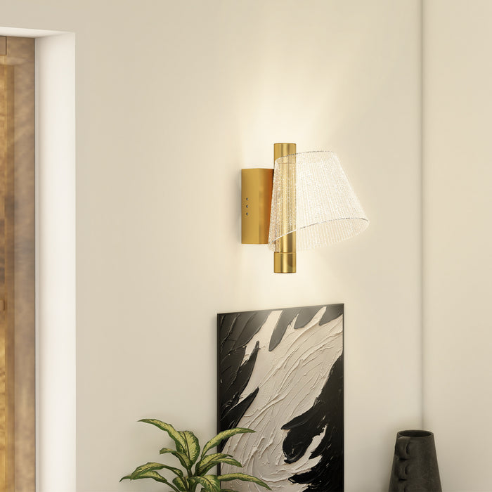 HOMCOM Led Wall Lamp 2 Pack, 5W Modern Indoor Starry Wall Light, Colour Temperature Adjustable 3000K/4000K/6500K, for Bedroom, Living Room, Hallway, Stairs, Gold Tone