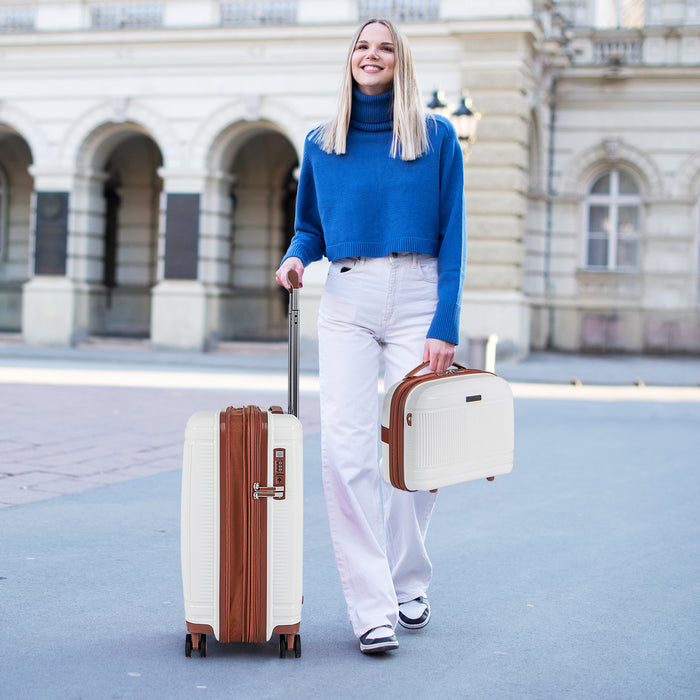 2-Piece Luggage Set 20 Inch Carry-on Suitcase and 14 Inch Cosmetic Case-