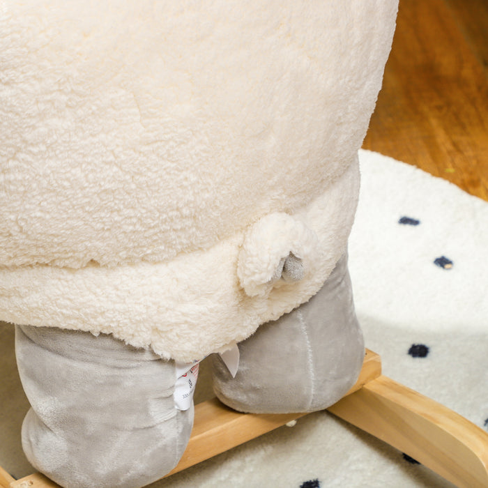 AIYAPLAY Rocking Horse, Ride on Lamb with Safety Belt, Sound, for 1-3 Years, Grey