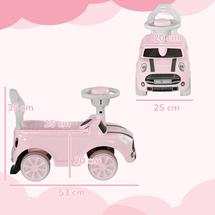 Sliding Car with Air Horn - Foot to Floor Ride-On Vehicle, Anti-Over-Backwards Design - Perfect for Toddlers 18-36 Months in Pink
