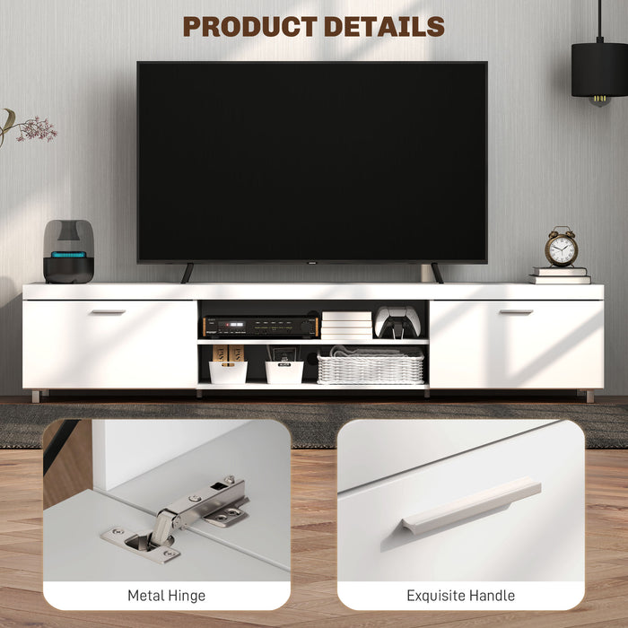 HOMCOM Modern TV unit Cabinet Entertainment Centre for TVs up to 90" w/ Cabinet Shelf for Living room Bedroom White