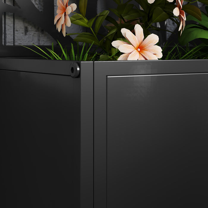 Outsunny Garden Bed with Privacy Screen, Wall Mounted or Freestanding Raised Planter for Climbing Plants, Flowers, Vegetables